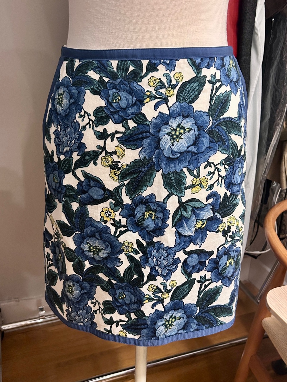 Blue Floral Mini Skirt